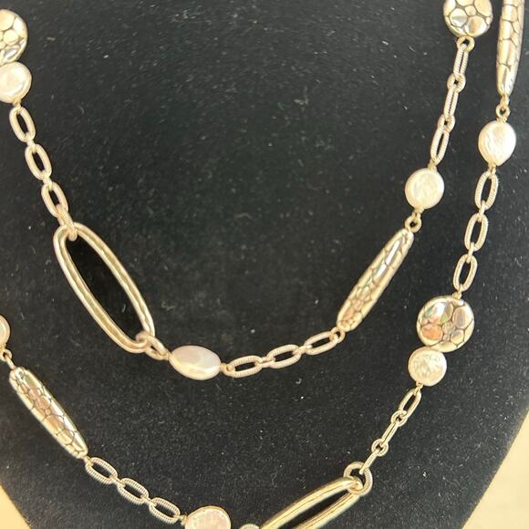 Brighton Pebble and Pearl Long Necklace - Picture 4 of 5